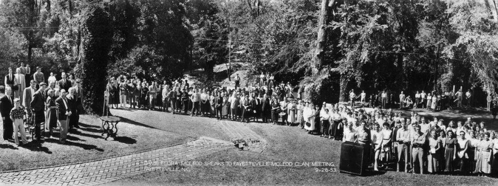 Dame Flora McLeod speaks to Fayetteville McLeod Clan Meeting, Fayetteville, North Carolina, 09/28/1953